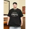Camiseta de Verano para Hombre Marca Americana de Moda Talla Grande Holgada Cómoda para Adolescentes Moda Versátil Algodón Puro Estampado de Letras