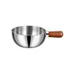 Tigela para Macarrão Instantâneo de Aço Inoxidável, Pote para Comida de Bebê, Tigela para Lanches, Tigela para Bater Ovos com Cabo de Madeira, Tigela para Salada, Anti-Escaldante, Anti-Queda, Resistente a Altas Temperaturas, Uso Doméstico