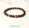 Palo de rosa indio de hoja pequeña, estrella dorada completa, pulsera de ágata rojo del sur, cuentas de oración budistas, pulsera decorativa, cuentas de la suerte, nuevo estilo chino para disfrutar