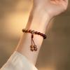 Novas pulseiras de brincar de sândalo vermelho lobular para amantes, literárias, clássicas, de contas, de uma volta, joias requintadas de estilo nacional, presente
