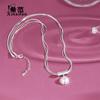 Collar de perlas de cintura pequeña para mujer, de plata de ley S925, con diseño de Cyber Celebrity, estilo francés, cadena de plata flameada con detalles de lujo, estilo diosa.