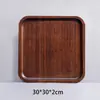Bandeja de Madeira Criativa para Pizza Bandeja de Chá de Bambu Cor de Noz Estilo Japonês Retangular Doméstica Prato de Louça de Madeira Maciça para Bolo