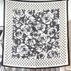 Crepé de China de Seda Ola Camelia Moda Simple Seda de Morera 65cm Pañuelo Cuadrado Pañuelo de Seda Artístico Estilo Francés para Mujer