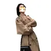 Casaco Trench Coat Longo Estilo Britânico Outerwear para Mulheres Altas Novidades Primavera/Outono 2026 Casacos para Baixinhas Super Bonitos Casuais