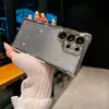 Adecuado para funda de teléfono Samsung S25 Ultra, airbag anti-caída electrochapado en las cuatro esquinas, S24 brillo degradado, S23 funda rígida de PC