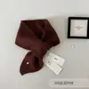 Bufanda de Punto 100% Lana Estilo Coreano Elegante Heroína Sencilla Versátil Bufanda Otoño e Invierno Cálida Color Puro Estilo Corto de Alta Gama