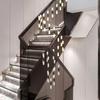 Lustre Longo para Escada Moderno Simples Atmosférico Nórdico Lâmpada para Sala de Estar Prato Longo Lâmpada para Sala de Jantar Fornecedor Villa Lustre Giratório