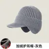 Chapéus Masculinos Transfronteiriços para Pais de Meia-Idade e Idosos, Chapéus Quentes de Lã para Outono e Inverno, à Prova de Frio, com Forro de Fleece, Espessados, Protetores de Orelha, Chapéus de Tricô