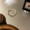 Anillo irregular liso de plata esterlina 925 estilo coreano para mujer, estilo Ins de alta gama, anillo para dedo índice sin color, combinable.