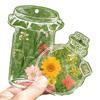 Marcador de página criativo com flor seca feito à mão DIY em garrafa pequena transparente com adesivo em relevo pacote adesivo de clipe de espécime de planta caseiro para estudante