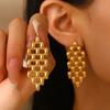 Pendientes de acero inoxidable transfronterizos de Europa y Estados Unidos con forma geométrica de corazón de amor, sol, espiral, ojos, pendientes lisos de alta calidad para mujer