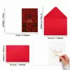 Novedad transfronteriza: una tarjeta de felicitación navideña de un solo lazo rojo vintage para árbol de Navidad con sobre, disponible para venta al por mayor