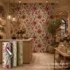 Impresión UV adhesivo para pared Flores de rosa retro Fondo de pared de tienda Impresión personalizada al por mayor