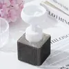 Garrafa Vazia Quadrada Portátil com Cravejamento de Diamantes Transfronteiriça, Garrafa de Pressão Recarregável Floral de Luxo Leve para Shampoo, Gel de Banho e Loção para as Mãos