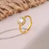 Anillo Redondo Geométrico, Moderno y Personalizado Nuevo Estilo 2025, Anillo Abierto Versátil y de Alta Gama como Regalo para Tu Novia