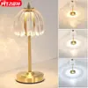 Lámpara de Mesa de Metal con Flor Pequeña de Vidrio Ámbar Transfronteriza, Lámpara de Atmósfera para Mesita de Noche de Dormitorio, Luz Nocturna Táctil Recargable