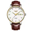 Guanqin 16058 Reloj de Moda Luminoso con Calendario para Hombre Mecánico Totalmente Automático con Diseño Calado Marca Reloj Impermeable