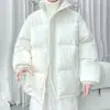 Chaqueta de Plumón Negra para Hombre Invierno Estilo Coreano Holgada Tallas Grandes Cuello Alto Juvenil Abrigo Pan Caliente Chaqueta del Noreste Ropa de Abrigo de Moda