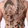 Pegatinas de Tatuaje de Espalda Completa, Pegatinas de Tatuaje de Espalda Completa con Guan Er, Sun Wukong, Dragones, Tigres, Animales, Pegatinas de Tatuaje de Espalda Completa Grandes Impermeables de Colores