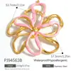 Yuhui Accesorios para Joyería DIY Transfronterizos Colgante de Acero Inoxidable con Flor de Goteo de Aceite Incrustaciones de Pedrería Corazón Chapado en Oro Real Accesorios DIY