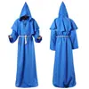 Fantasia de Halloween Roupão de Monge Medieval Fantasia de Monge Fantasia de Mago Fantasia COSPLAY de Padre Capa Multicolor