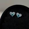 Pendientes sencillos de circonita de color pequeño para mujer, pendientes de flores frescas y dulces, pendientes franceses ligeros de lujo que combinan con todo, pendientes de alta gama.