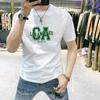 Camiseta masculina de manga curta com estampa de letras simples, camiseta masculina justa, bonita, social, moderna, camiseta masculina de meia manga