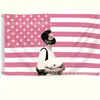 Bandera de Apoyo Estrella Transfronteriza Amazon Temu Fondo de Bandera Americana Rosa Personalizado Personaje Patrón Personalizado Poliéster