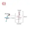 Joyería para Piercing de Aleación de Titanio F136 G23 Colgante de Cruz Grande Aretes Labret Piercings de Cartílago de Oreja Piercings de Lengua Accesorios para Piercing