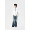 Contéstame Sudadera con Cuello Redondo de Dos Piezas Falsas de Estilo Americano Moderno para Hombre, Top Holgado Versátil W521
