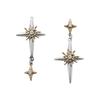 Pendientes originales de la serie de estrellas de cuatro hombres con viento frío, pendientes de plata 925 con aguja de alta gama, pendientes de lujo de moda al por mayor para mujer