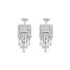 Pendientes de Plata S925 con Borla de Gota de Agua, Botella de Perfume Incrustada con Circonita de Gama Alta, Pendientes Elegantes de Lujo Pesado para la Cena