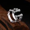 Anillo al por mayor de plata de ley 925 rosa estrella de cinco puntas anillo vajra apertura plata tailandesa moda retro joyería personalizada