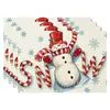 Amazon Manteles Navideños Muñeco de Nieve Árbol de Navidad Manteles Decoración de Mesa de Comedor Occidental Manteles Aislantes Fiesta Navideña