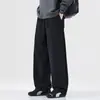 Primavera, Otoño e Invierno 2026 Pantalones de Chándal de Punto Grueso de Lana Estilo Retro Japonés Sueltos de Pierna Recta Pantalones Jogger para Jóvenes