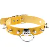 Exagerado Elegante Estilo Europeo y Americano Anillo Redondo Collar de Cuero para Cuello Estilo Callejero Nightclub Remaches Puntiagudos Correa para el Cuello Cubierta para el Cuello
