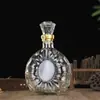 Garrafa de Vidro Transparente Espessada para Bebidas Alcoólicas Atacado Pacote 0,5kg 500ml Garrafa Selada para Bebidas Alcoólicas Caseiras Garrafa de Vinho com Bolhas