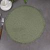 Alfombrilla Redonda Tejida de Lujo Ligero, Posavasos Hecho a Mano con Borlas en el Borde, Alfombrilla para Plato, Manteles Individuales Tejidos Decorativos Aislantes, Alfombrilla para Tazón de Papel