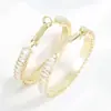 Nuevos Pendientes de Aro con Circonita Europeos y Americanos para Mujer, Pendientes de Lujo Ligero Retro de Alta Gama, Pendientes y Pendientes de Moda al por Mayor