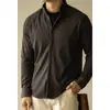 Camisa de Lã Grossa Quente com Zíper e Manga Longa, Estilo Business Casual, Nova Coleção Outono 2026, Slim Fit para Homens
