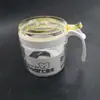 Caixa de temperos para cozinha 3 caixas de temperos de vidro pote de sal frasco de tempero redondo transparente conjunto com colher pote de tempero