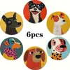 El Más Vendido de Amazon Nuevo Set de Posavasos de Madera con Animales Lindos Impresos Gatos y Perros Listo para Decoración del Hogar