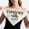 Ventas Directas de Fábrica Personalización de Bufandas de Seda con Imágenes y Muestras, Impresión de Texto con Logotipo, Soporte de Impresión a Doble Cara y a Una Cara, Mismo Diseño Floral y Diseños Florales Diferentes