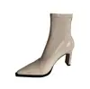 Botas Finas de Salto Alto Chuyuji, Botas Elásticas, Bico Fino, Zíper Traseiro, Estilo Sexy Outono e Inverno, Botas Curtas Chamativas para Mulheres