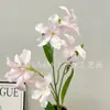 Flor Artificial Orquídea Llama Estilo Óleo 6 Cabezas Decoración Sala de Estar Hogar Salón de Bodas Paisaje de Jardín Decoración Escaparate