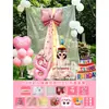 Tela de malla atmosférica colgante para la primera fiesta de cumpleaños de una niña, accesorios para fotos al aire libre, decoración de fiesta de cumpleaños, ambientación de escena, globos 6