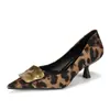 C688-3 Tacones de Aguja Apuntados con Pedrería Francesa para Mujer Verano 2025 Nuevos Cómodos Mocasines de Piel Genuina Bai