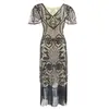 S-4Xl Novo Produto Amazon Vestido de Festa Gatsby Anos 1920 Vestido de Festa Retro com Lantejoulas e Franjas