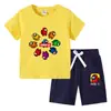 Nova camiseta infantil de verão 2023 comércio exterior roupas infantis ins estilo coreano algodão calça de manga curta infantil conjunto de duas peças