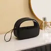 Bolsa de Maquiagem Impermeável de PU Personalizada, Bolsa de Mão Portátil para Viagem, Bolsa de Armazenamento de Viagem de Grande Capacidade, Necessaire Semicircular